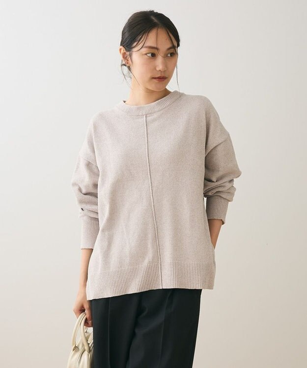 Green Parks ベロアモールリラックスサイズニットプルオーバー Light Gray