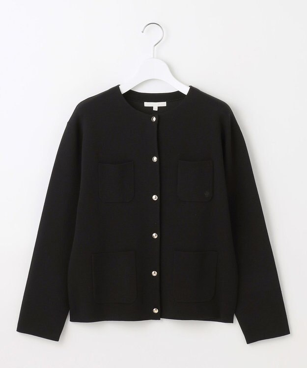 自由区 S レーヨンストレッチ カーディガン ブラック