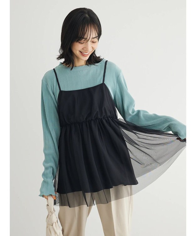 Green Parks チュールキャミビスチェ Black