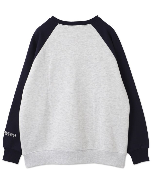 WEGO 【裏起毛】迷彩ワッペンラグランスウェット ネイビー