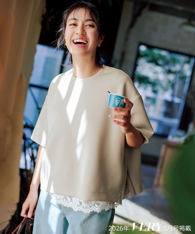 UNFILO 【VERY掲載】BEAUTY FORM JERSEY light サイドZIP プルオーバー