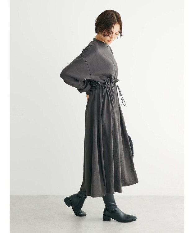 Green Parks ・ＳＵＧＡＲ　ＳＰＯＯＮ　ドロストドッキングワンピ Charcoal Gray