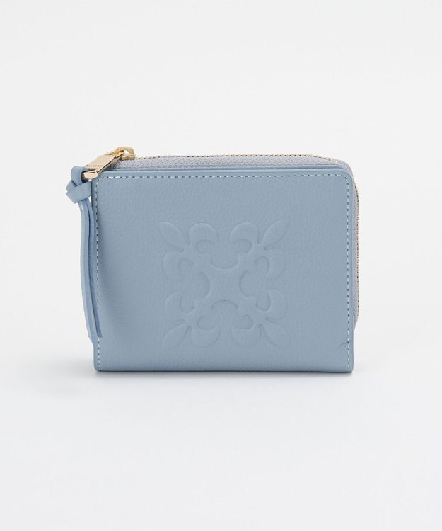 russet エンボスモノグラムハーフウォレット(SO-437) L.Blue