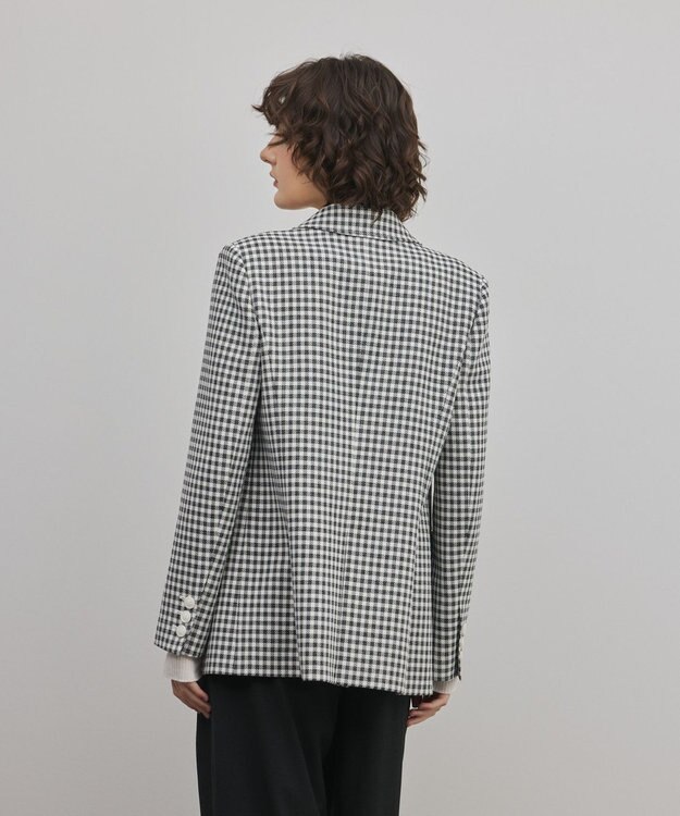 GRACE CONTINENTAL ギンガムダブルジャケット バイカラー