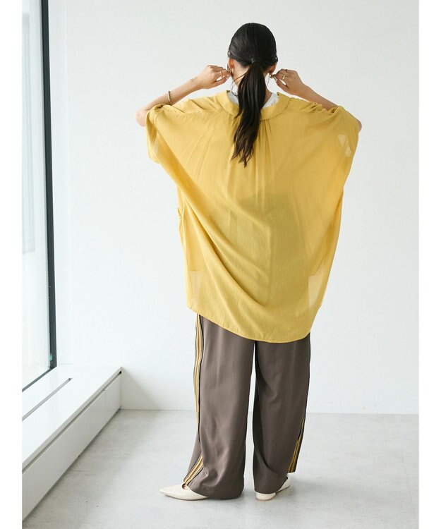 CRAFT STANDARD BOUTIQUE ヴィンテージボイルミルフィーユ襟付きシャツチュニック Yellow