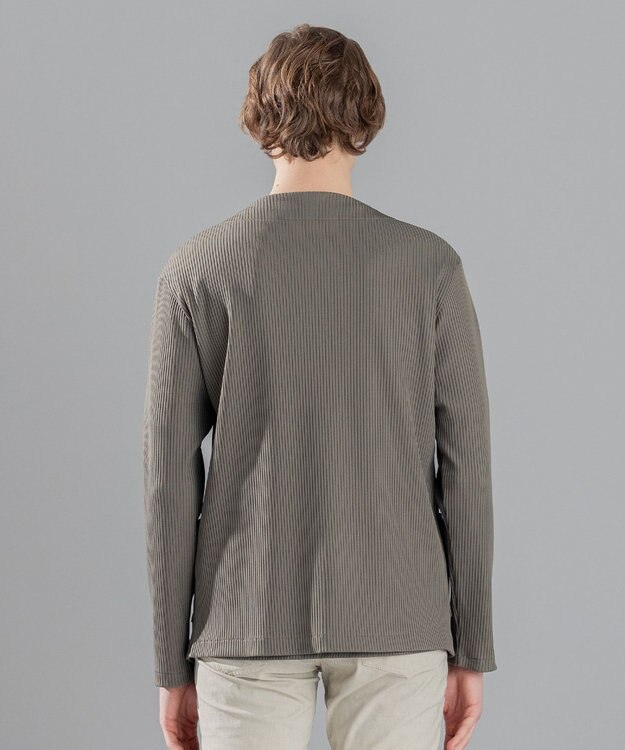 JOSEPH HOMME テックリブストレッチ ノーカラー・カットソージャケット ベージュ系