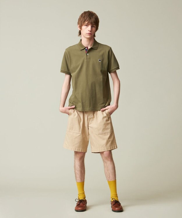 J.PRESS MEN 【大人気 / 10色展開】バックブル カノコレジメン ポロシャツ カーキ系