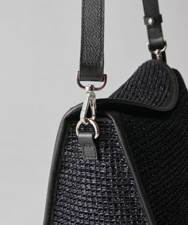 russet ナイロンラフィアショルダーバッグ(CE-1713) Black