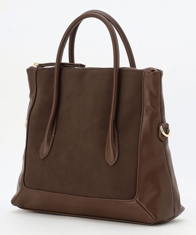 J.PRESS LADIES スエードコンビ トートバッグ ダークブラウン系
