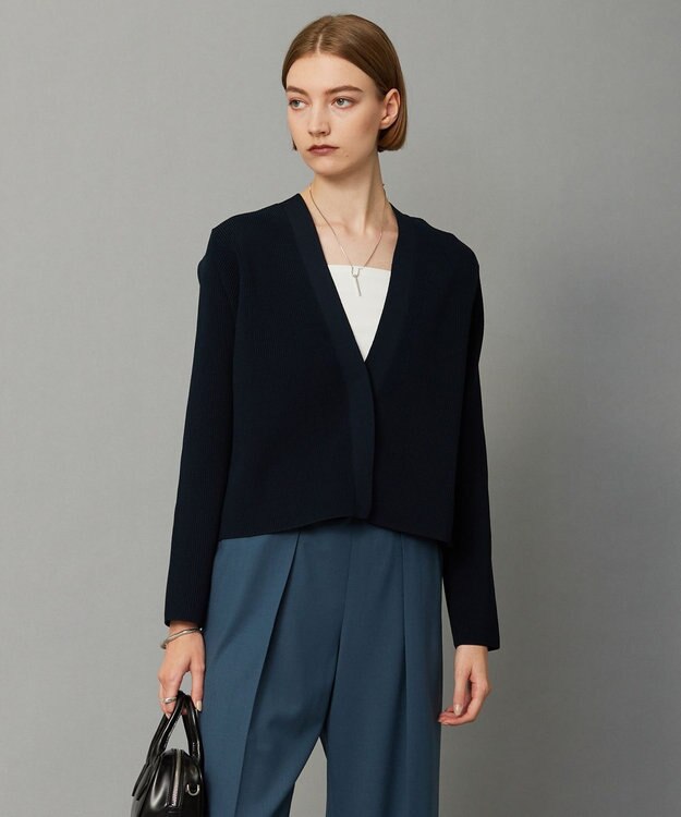 ICB 【洗える】リサイクルポリエステルハイゲージ カーディガン ネイビー系