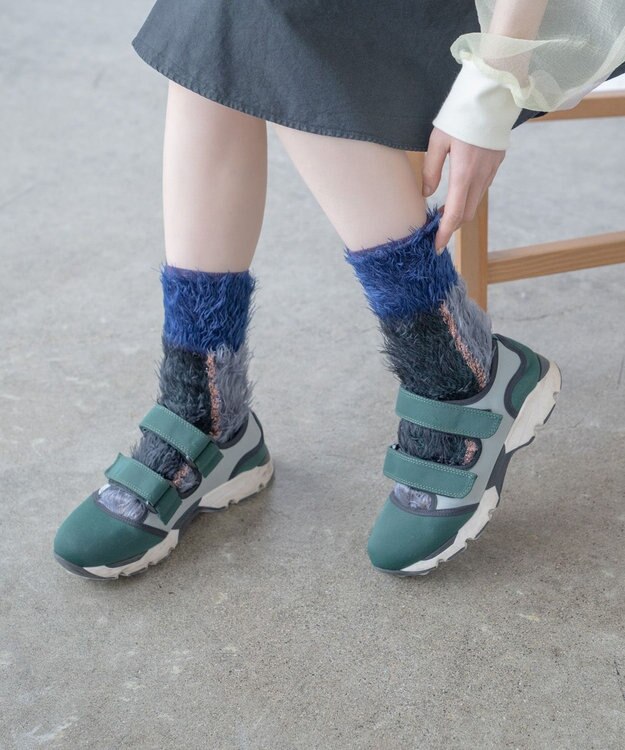 COQ HAPPY PENGUIN リバーシブルファーソックス ネイビー