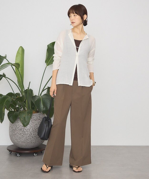 AMERICAN HOLIC 楊柳シアーブラウス Off White