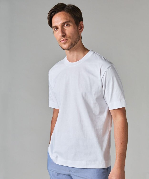 GOTAIRIKU ビジネスインナー/下着兼用【パックT】5.6oz 綿100％ スムース光沢加工 Tシャツ（クルーネック/2枚セット） ホワイト系