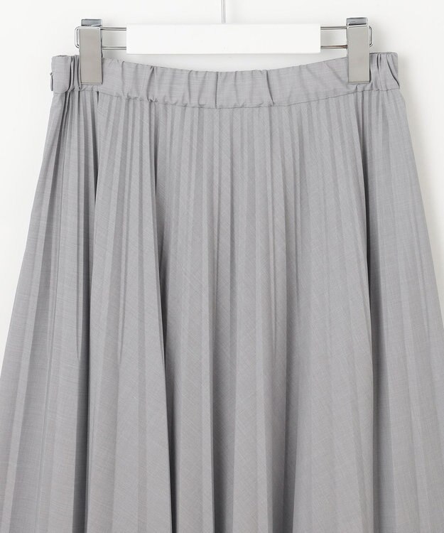 J.PRESS LADIES 【洗える】50Sブロード プリーツ スカート ライトグレー系