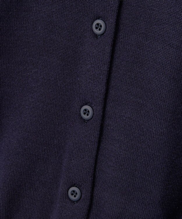 MIKI HOUSE HOT BISCUITS 【100-130cm】綿ニットクルーネックカーディガン(女の子用) 紺