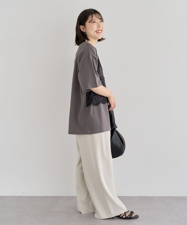 Green Parks レースビスチェドッキングチュニック Charcoal Gray