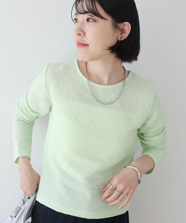 Green Parks シアーポコポコプルオーバー Light Green