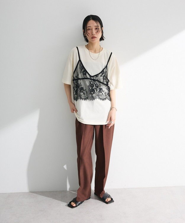 Green Parks レースビスチェドッキングチュニック Ivory