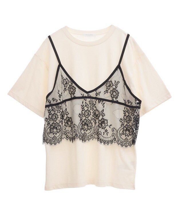 Green Parks レースビスチェドッキングチュニック Ivory