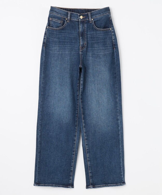 ANY 【ウエストゴム】ストレートワイドデニム フェードインディゴ