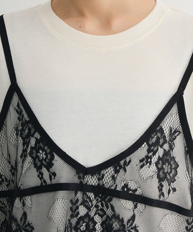 Green Parks レースビスチェドッキングチュニック Ivory