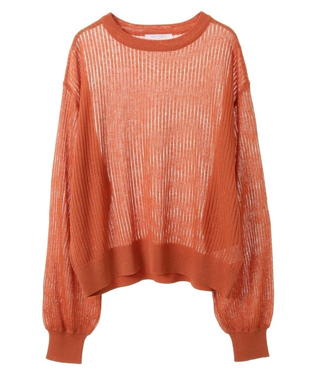 Green Parks ラメシアーリブニットプルオーバー Orange