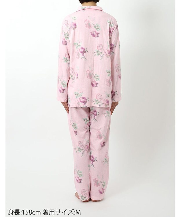 Wing パジャマ 長袖 長ズボン 綿混(本体) あったか レディース EP5071 ウイング／ワコール ピンク