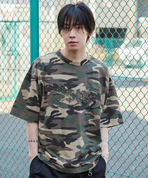 WEGO 【ユニセックス着用ITEM/MLサイズ展開】ブリーチダメージアップリケT（SS） 柄1