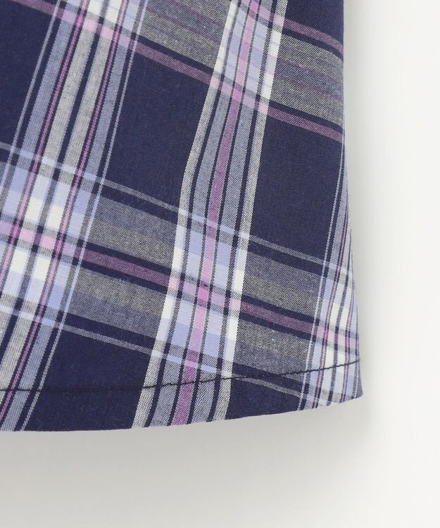 組曲 KIDS 【110-140㎝】プランタンチェック ワンピース ネイビー