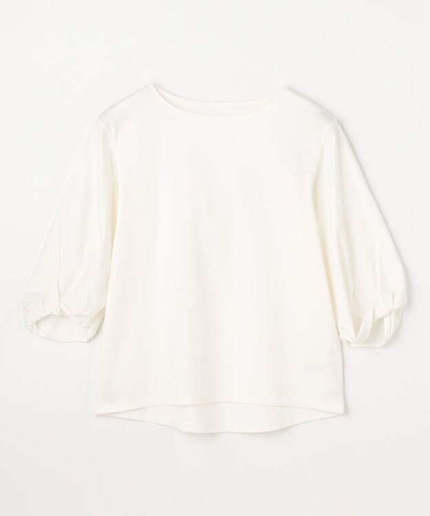 ANY L 【WEB限定】シルケットスムースツイストスリーブカットソー オフホワイト