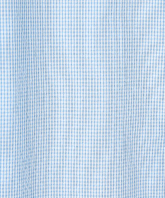 J.PRESS MEN 【クールマックス】サッカーストライプ／マイクロギンガムチェック シャツ/B.D サックスブルー系3