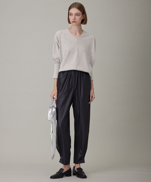 ICB 【洗える】ソフトウールハイゲージ Vネックプルオーバー ライトグレー系