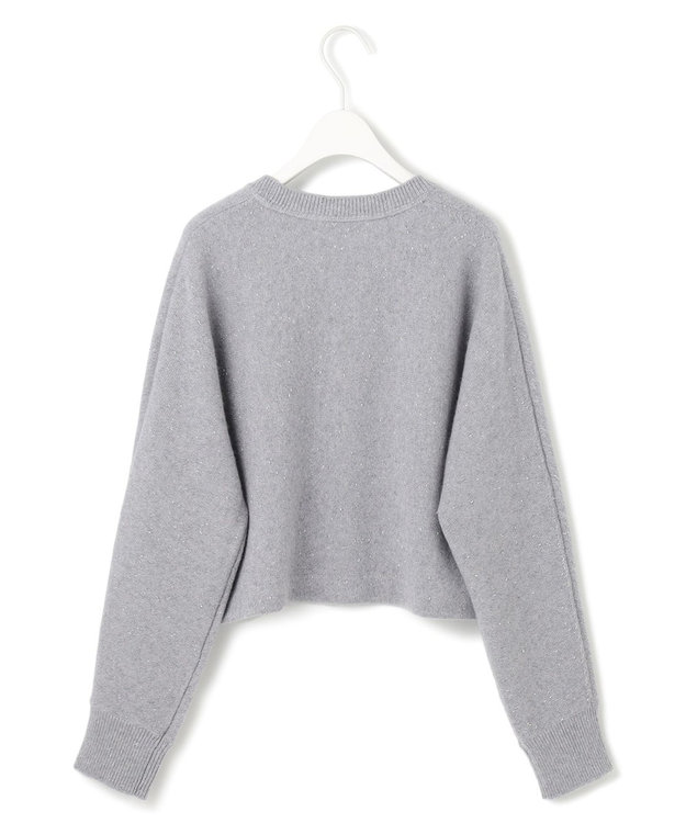 ICB 【洗える】ソフトカシミヤミックス ラメノットヤーンニット ライトグレー系