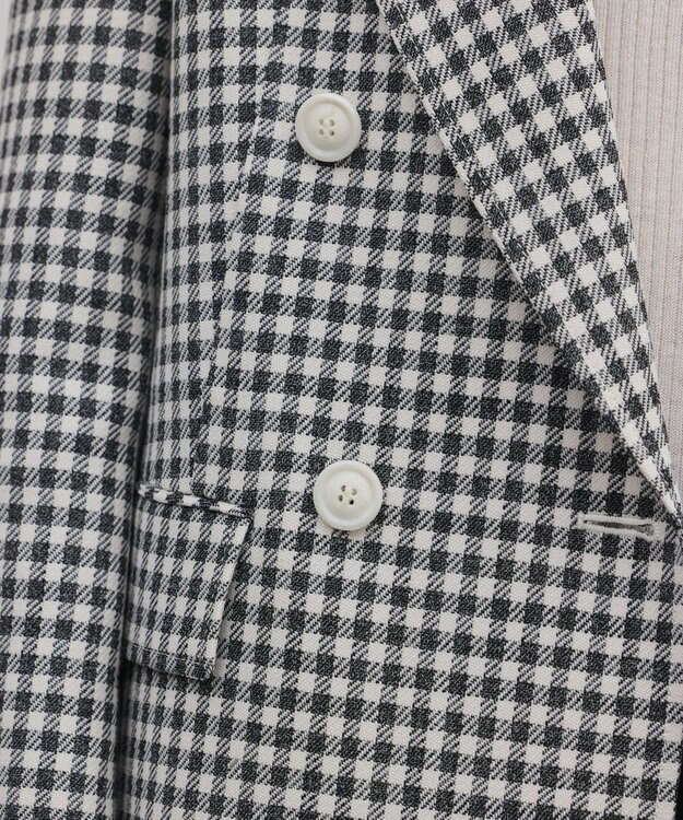 GRACE CONTINENTAL ギンガムダブルジャケット バイカラー