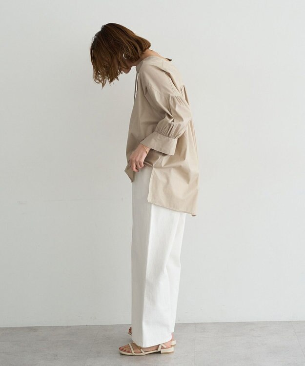 YECCA VECCA 【ORGABITS】5分袖スキッパーシャツ Beige