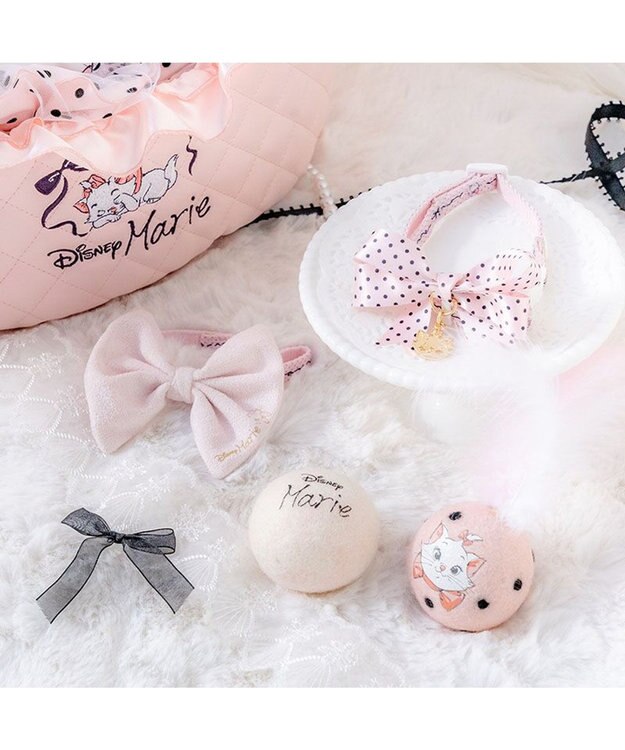 PET PARADISE ディズニー マリー ドットリボン 首輪 S / M ライトピンク