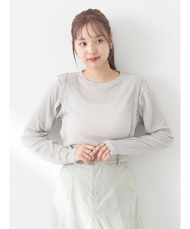 earth music&ecology シアーテレコプルオーバー Light Gray