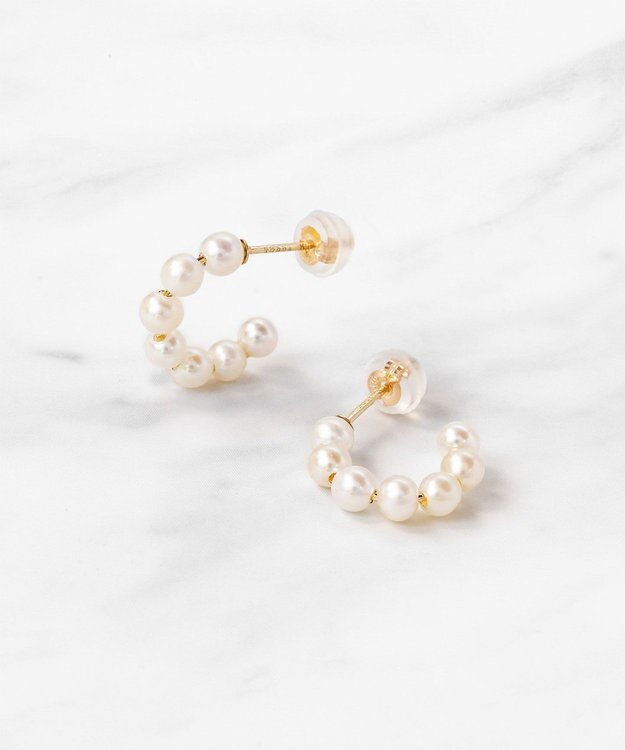 WEB限定】FRILL PEARL PIERCED EARRINGS K10 淡水パール ピアス