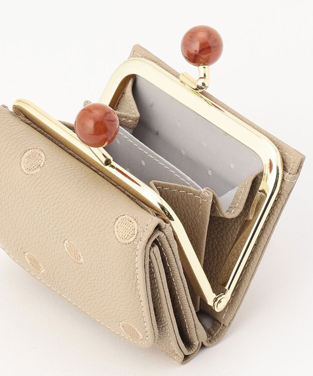 UNBILLION perche アクリル玉三つ折りミニサイフ オークドット