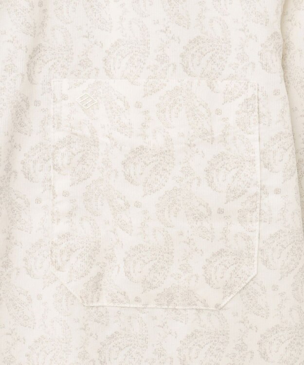 JOSEPH ABBOUD 【ソフトな着心地】ペイズリー柄 コーデュロイシャツ ホワイト系6