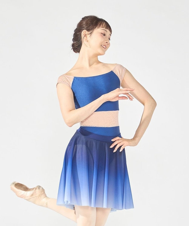 Chacott フレンチスリーブレオタード ブルー