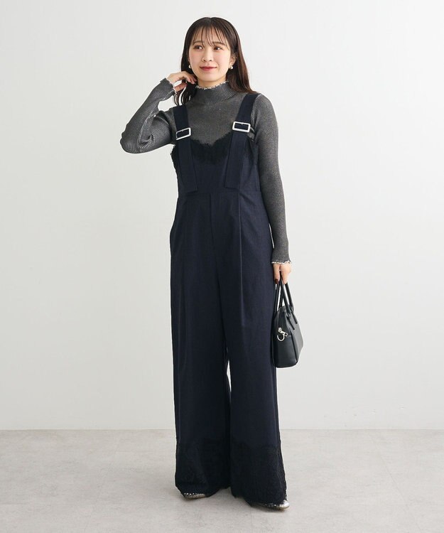 Green Parks ・ＡＮＤＳＥＡＲＣＨ　メランジリブハイネックニット Charcoal Gray