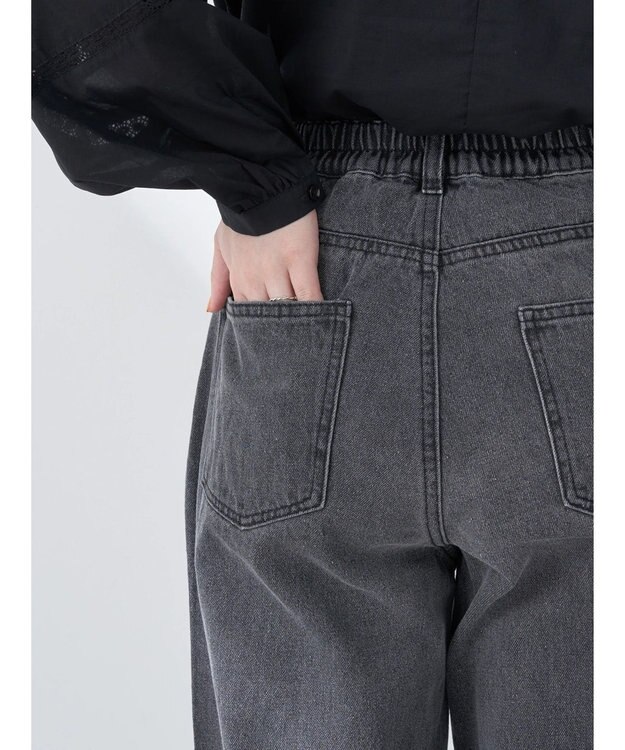 earth music&ecology タックルーズデニムパンツ Black