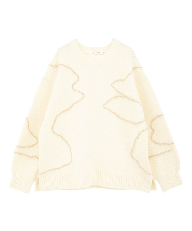 AMERICAN HOLIC ニュアンスライン柄ニットプルオーバー Ivory