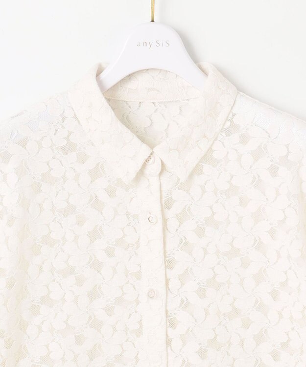 ANY SIS 【洗える】レース シャツ オフ