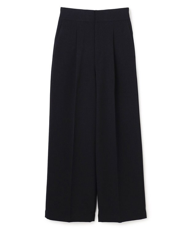 uncrave ウォッシャブルウールライクツイル ワイドパンツ ダークネイビー