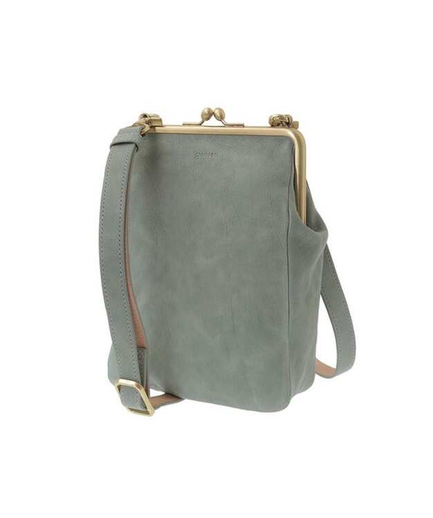 genten アンティーコ×LIBERTY 口金ミニポシェット ユーカリ