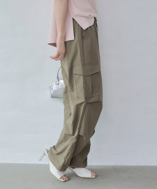 WEGO 【ウエストゴム】イージーパラシュートカーゴパンツ オリーブ