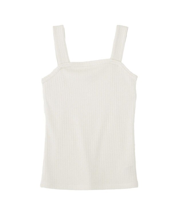 earth music&ecology チェーンリブラメカットタンクトップ Off White