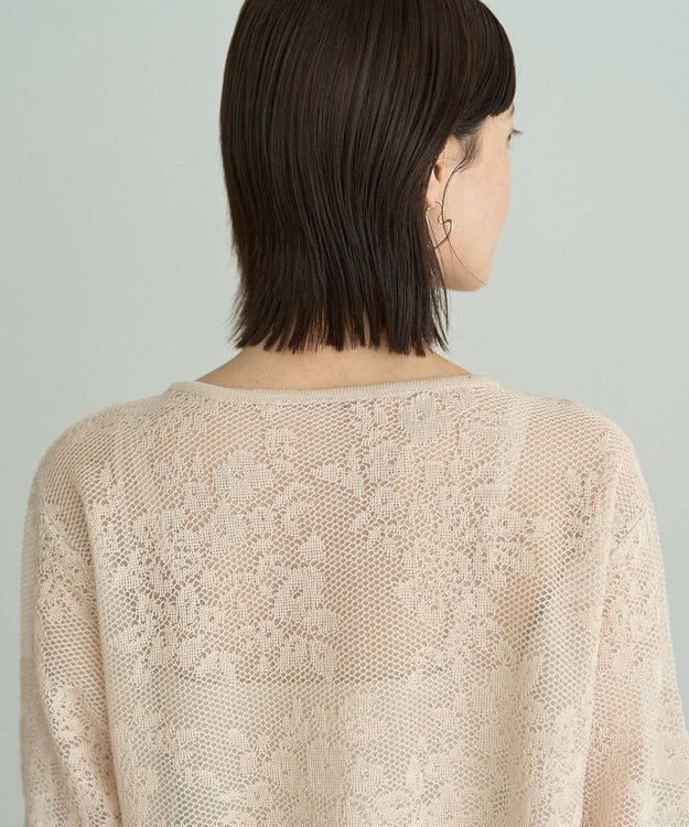 YECCA VECCA 【2点SET】インナーセットレース柄カーディガン Light Beige